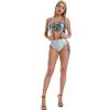 SNOMYRS Pantaloncini da ballo da donna con paillettes in metallo olografico mini pantaloni sotto bikini argento festa concerto, club outfit palla