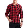 HISDERN Camicia a Quadri da Uomo a Maniche Lunghe Camicie di Flanella Scozzese Casual con 2 Tasche Button Down Regular Fit