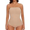 ciksob Body modellante senza spalline per le donne senza cuciture perizoma controllo pancia body dimagrante sollevatore di glutei modellante per il corpo, Beige, X-Large