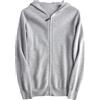 ERFMFKL Cardigan da uomo con zip intera, lavorato a maglia, con cappuccio, aderente, a maniche lunghe, casual, grigio, M