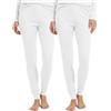 BestSale247 Mutande termiche lunghe da donna e ragazza, confezione da 2 pezzi, 2 x bianco, M
