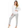 Il Granchio Pigiama Donna Invernale, Pigiama Donna Caldo Cotone (6026 Panna, XL)