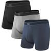 Saxx Underwear Co. Daytripper - Boxer Elasticizzati da Uomo, Confezione da 3, Nero/Grigio/Navy, Medium