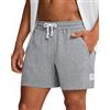 maamgic Pantalone Corti Sportivi in Felpa di Cotone da Uomo Pantaloncini da Corsa Jogging Allenamento Palestra Vita Elasticizzata con Coulisse 14cm