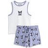 Hello Kitty Pigiama da Donna Kuromi con Gilet e Pantaloncini Bianchi e Lavanda | Pigiama Senza Maniche con Stampa dei Personaggi | Pigiama da Notte dei Cartoni Animati Sanrio