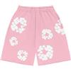 Generico pantaloni uomo corti palestra Pantaloncini Uomo Estivi Sciolti Fiori Shorts Running Trekking Pantaloni Corti Stampati in Schiuma a Stampa Piena Pantaloncini Cotone Hip Hop Y2K Shorts Calzoncini