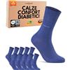 sockenkauf24 10 Paia Calze Confort Diabetici Uomo 39-42 Donna senza Elastico Cotone senza Cucitura Blu
