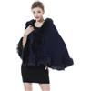 BEAUTELICATE Stola Pelliccia Sintetica Elegante Donna Poncho Stola Maglia Invernale Scialle Cardigan per Matrimonio Cerimonia Sposa,Blu Navy