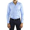 Ciabalù Camicia Uomo Elegante in Cotone Made in Italy Sartoriale (42, Celeste)
