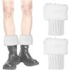 PEUTIER Scaldamuscoli Pelosi, 18cm Corti Scaldamuscoli Pelosi Copristivali in Pelliccia Lavorati a Maglia Copristivali Calzini Inverno Scaldamuscoli in Peluche per Donne Ragazze (Bianco)