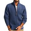 PJ PAUL JONES Cardigan da uomo con cerniera completa, casual, con colletto alla coreana, Blu scuro, S