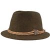 Hut Breiter Breiter Cappello Uomo Originale Capello in Feltro Stile Tirolese 100% Lana Berretto Bavarese con Cordoncino di Canapa Stella Alpina e Tesa Stretta Oliva S