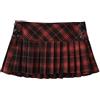 RSBFK Minigonna da donna casual a pieghe a trapezio a quadri Y2K a vita bassa, Rosso, S