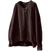 Cocila Cardigan in Maglia di Cotone per Donna Abbigliamento Autunnale retrò Letterario Casual Ampio A Maniche Lunghe Giacca Casual Sexy Coffee XXXL Piumino Donna Invernale Elegante
