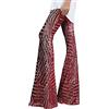 Generisch Collant da donna con brillantini, per festival, con paillettes, stile bootcut, per carnevale, a vita alta, per feste, alla moda, con gamba larga, elastici, eleganti, O rosso., XL