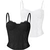 Dealmore Top corsetto da donna: moda autunnale per uscire, top corto | Y2K, canotta da donna con spalline sottili, in rete, per appuntamenti, serate, feste