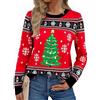 Jezonga Maglione Natalizio Donna Inverno Maglia Natale Fiocco Neve Ugly Christmas Sweater a Manica Lunga Nero, L
