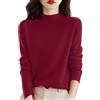 Generic Maglione Donna in Cashmere Classico - Collo Tondo Maniche Lunghe T-Shirt Lavorato a Maglia Inverno Casual Pullover Morbido(Wine,L)