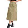 Allegra K Donna Cargo Midi Gonne Y2K alla Moda 2023 Gonna Lunga Dritta A Vita Alta con Zip E Tasche Cachi S