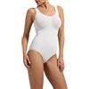 SENSI' - Body modellante da donna, senza cuciture, seamless, made in Italy, bianco, Small