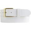 BELTINGER Cintura in pelle bovina pieno fiore 3,5 cm | Cintura in denim da uomo con fibbia dorata 35mm | Cintura Chino Cintura da abito | Bianco 100cm