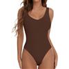 Joyshaper Body da donna a maniche corte con schiena scoperta/senza maniche, camicia elegante, scollo a V, sexy, chic, body top, top, in tessuto morbido, perizoma con bottoni a pressione, M