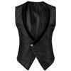VPQILH Gilet Steampunk Frack da Uomo, Doppiopetto Vest Vittoriano Palazzo Abito Gilet Gotico Uomo Senza Maniche Panciotto con Jacquard, Giacca Steampunk Slim fit Tunica Costumi da Gentiluomo per Carnevale