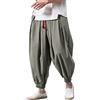 WAZHAKU Pantaloni Harem Da Uomo Baggy Aladin, Stile Giapponese, Per Il Tempo Libero, Da Jogging, Cinesi, Hippie Yoga, Palloncino Bloomer, Casual, Grigio