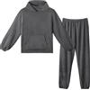LACOFIA Pigiami in Pile Due Pezzi da Donna e Uomo Pigiama Set Invernale con Cappuccio Abbigliamento Caldo da Notte a Maniche Lunghe Adulto Pigiama di Coppia