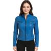 Infinity Leather Giacca da Motociclista Slim Fit in Vera Pelle Blu Classica da Donna