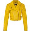 Infinity Leather Giacca Corta Gialla da Donna in VERA PELLE da Motociclista Chic Gotica XS