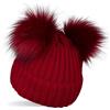 styleBREAKER Berretto Bimbi in Maglia con 2 PON PON e Interno in Pile | Berretto a coste con fodera termica isolante, 2-5 anni. Circonferenza 20 cm (estensibile 48-54 cm).