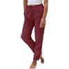 Generico Pantaloni Donna Estivi Leggeri Pantalone Leggeri Gamba Eleganti da Spiaggia Jogging Solido Sciolto Casual Comodi con Tasche Traspirante