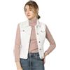 Allegra K Donna Gilet in Denim Lavato senza Maniche Giacca Jean