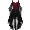 Generico Vestito Gotico Donna Elegante Vestito da Sera Manica Lunga Vintage Rinascimentale Abbigliamento Medievale Vestiti Goth Dress Costume Corsetto per Halloween Abito Vittoriano