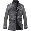 WOXIHUAN Giacca di Pelle Uomo Lunga Moto Giubbotto Vintage Invernale Imbottita Caldo Ecopelle Vento Casual Leather Jacket Men Elegante Invernali Classic Nera Trench Abbigliamento Moda Nero L