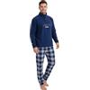 Viterbo Biancheria Pigiama Uomo Invernale in Morbido Micro Pile LMW00322 (Navy, XL)