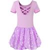Mulnall Ragazze Ballet Leotards Vestiti da Balletto per Ragazze Vestito da Balletto Tutu Bambini Danza Lucido Vestiti da Balletto （EU40401-09-XXL）