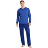 RAGNO Pigiama Uomo 100% Cotone con Maglia Serafino a Micro Pois e Pantalone Lungo art UA23N1B