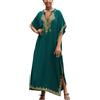 YOUKD Kaftano Lungo Floreale in Cotone Estivo Kimono Boemo Costume da Bagno da Spiaggia Cover Up Abito Lungo per Donne