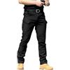 Lengender - Pantaloni cargo da uomo, multitasche, cerniera sottile, da combattimento, da lavoro, impermeabili, militari, tattici, Nero , XL