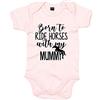 Purple Print House Tutina per neonato con scritta Baby Born to Ride Horses, regalo personalizzato per lei, salto, rosa chiaro, 6-12 Months