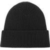CLASSE77 Berretto in Maglia al 100% in Lana con Risvolto - Cappello a Coste 1X1 - Made in Italy - Prodotto Artigianale - Uomo/Donna (Nero)