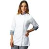 tessile astorino Ricamo 0 - Giacca Cuoco da Cucina - Casacca Chef Donna - Bianca e Pied de Poule - Made in Italy (Large)