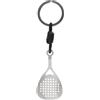 CODEONE Portachivi Padel Tour con Nodo in Nylon Nero 2mm | Acciaio Inossidabile Colore Argento | Design Artigianale Sportivo | Racchetta | Confezione Regalo