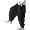 Generico Pantaloni Casual in Velluto a Coste da Uomo, Larghi Pantaloni Harem, Pantaloni della Tuta Larghi Vintage in Velluto a Coste