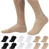 CALZITALY PACK 6/12 PAIA - Fantasmini Unisex In Microfibra, Calzini Bianco, Nero, Skin, Blu, 35-40, 41-46, Made In Italy (41-46, 12 Paia - Bianco+nero+skin)