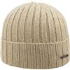 Melegari Berretto Cuffia Beanie Trento | 100% Cashmere | Made in Italy | Unisex (Beige)