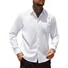 Casey Kevin Camicia Uomo Maniche Lunghe No Stiro Antipiega, Elegante Business Casual Camicie con Bottoni & Tasche, Regular Fit