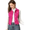Allegra K Donna Gilet in Denim Lavato senza Maniche Giacca Jean